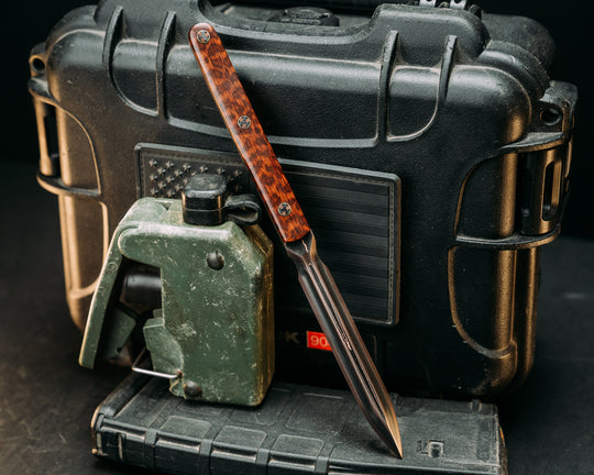 OSS Spike- Baker Forge Random Pattern CopperMai- Snakewood, Mosaic Pins, Smooth Grip