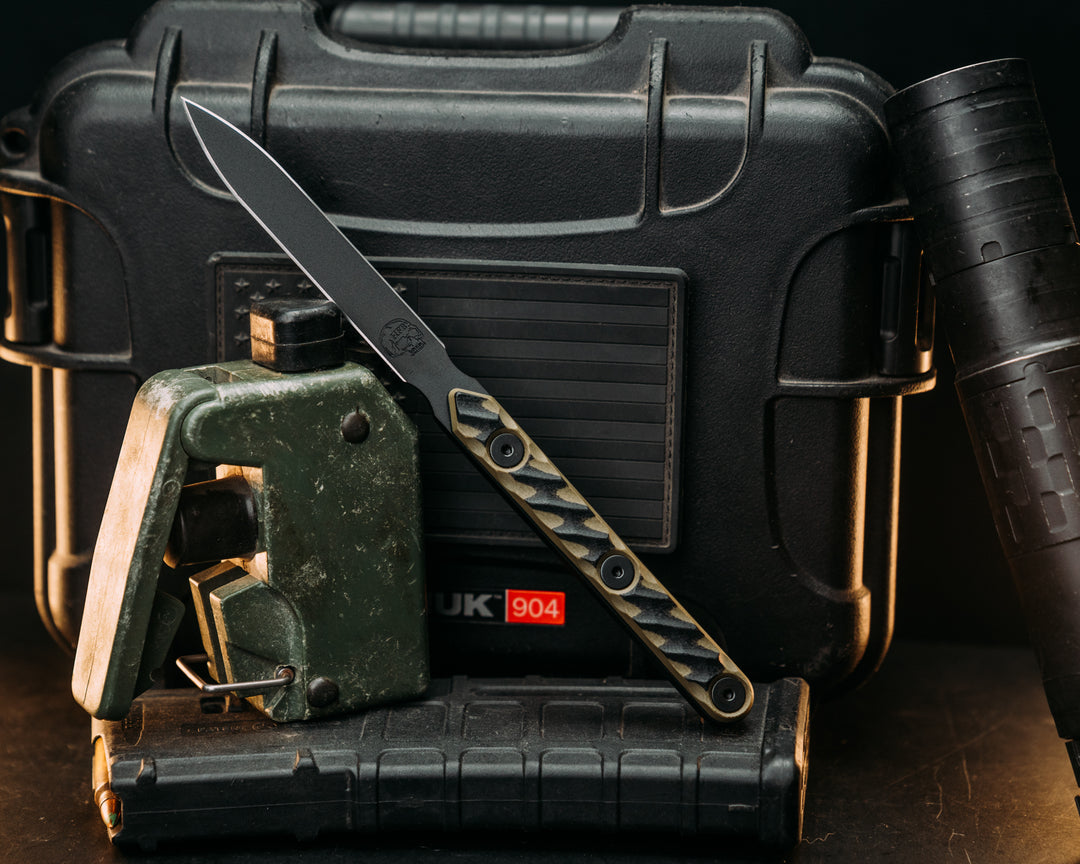OSS Spike - Black/OD Green G10, DLC (Diamond Like Coating), Allen Bolts, Textured Grip