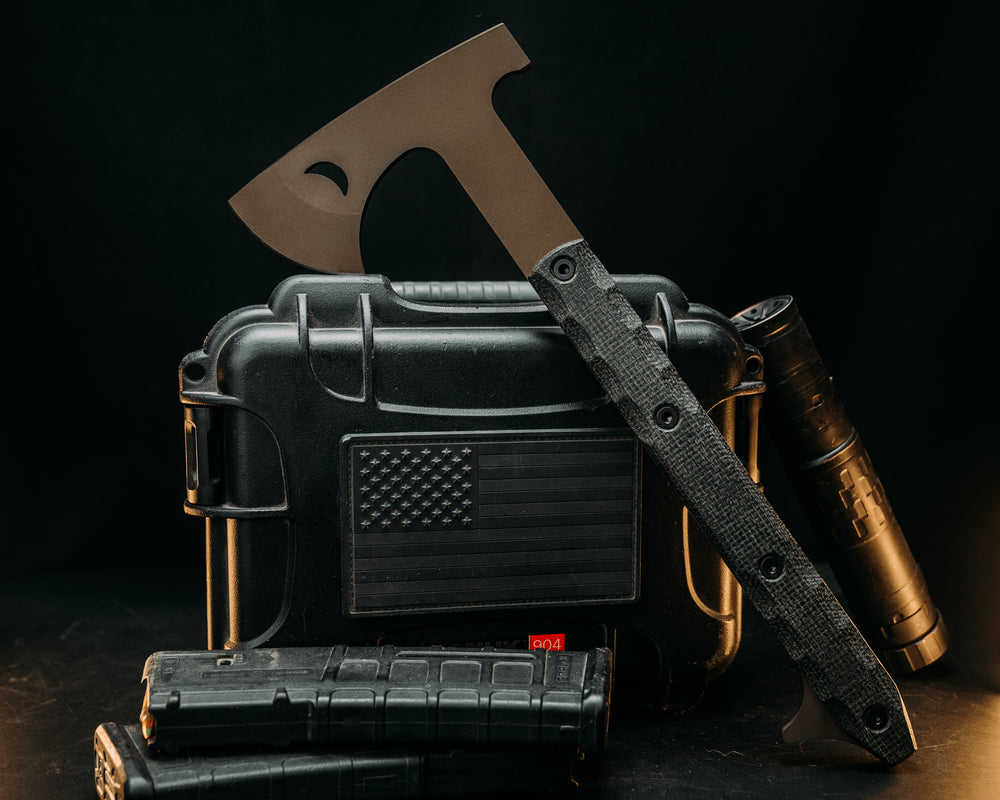 Howler Hawk- Black Burlap Micarta, Armor Black Cerakote, Allen Bolts ...