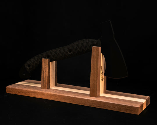 Tomahawk/hatchet Stand - Walnut with Maple Stripe