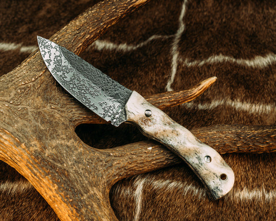 Cavner- CO Elk Antler, Mosaic Pins, Brass Lanyard Pin, Textured Grip