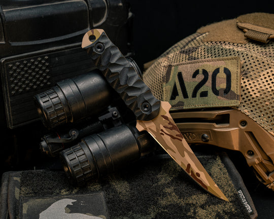 Combat Filet - Black G10, Arid Cerakote, Allen Bolts, Textured Grip