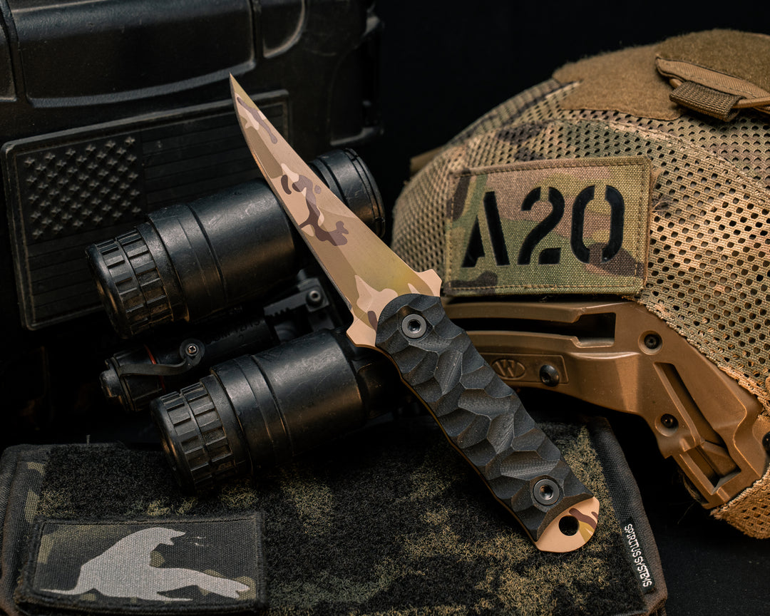 Combat Filet - Black G10, Arid Cerakote, Allen Bolts, Textured Grip