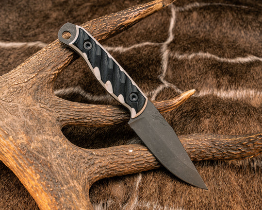 Crow Jr - Black/light grey G10, Allen Bolts, Textured grip