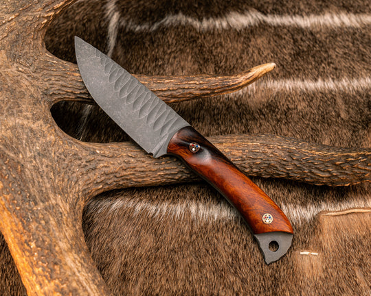 Cav Jr- Desert Ironwood, Copper Patriot Mosaic Pins, Textured Grip, Open tang