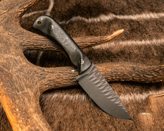 Cav Jr- Gold Camo Carbon, Mosaic Pins, Brass Lanyard Pin, Textured Grip