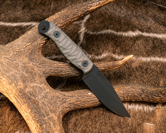 Crow Scalper- Grey G10, Armor Black Cerakote, Allen Bolts, Textured Grip