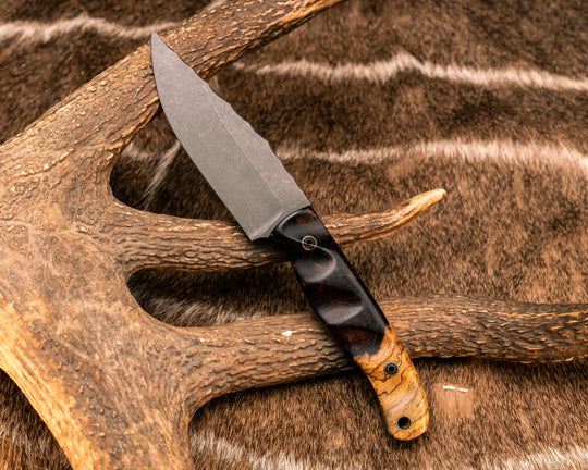 Crow Scalper- Spalted Katalox, Mosaic Pins, Brass Lanyard Pin, Textured Grip