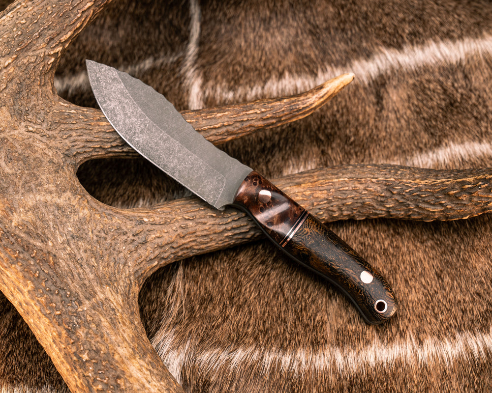 Skinner Jr- Redwood Burl, Black G10 and Copper Split, Pheasantwood, Copper Pins, Copper Lanyard Pin, Smooth Grip