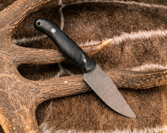 ??Crow Scalper- ??African Blackwood, Mosaic Pins, Brass Lanyard Pin, Textured Grip