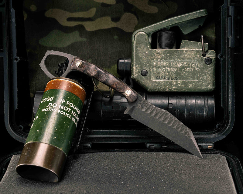 SHPOS- Dyed Maple, Coyote G10 Liner, Mosaic Pins, Textured Grip