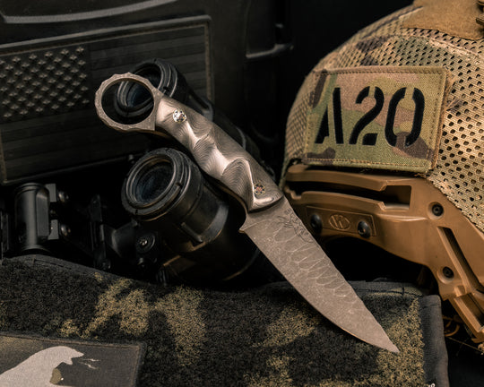 Osoraku 3" Mini - Gold Camo Carbon, Mosaic Pins, Textured Grip