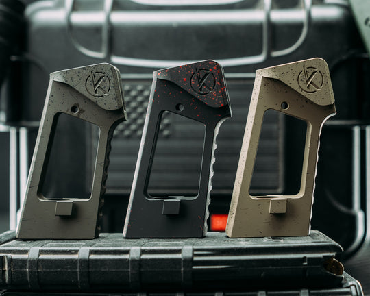 AR REAR HAND GRIP FRAME - AR style Grip System,  Splattered Cerakote Aluminum Frame (Multi-Colors Available)