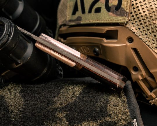 Congressman- CO Elk Antler, Giant Irish Elk Antler Split, African Blackwood, Mosaic Pins, Brass Lanyard Pin, Smooth Grip