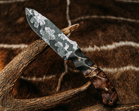 Disaster Breacher- Buckeye Burl, Black G10 and Copper Pin Striping, Spalted Maple Split, Redwood Burl, Mosaic Pins, Copper Lanyard Pin, Textured Grip