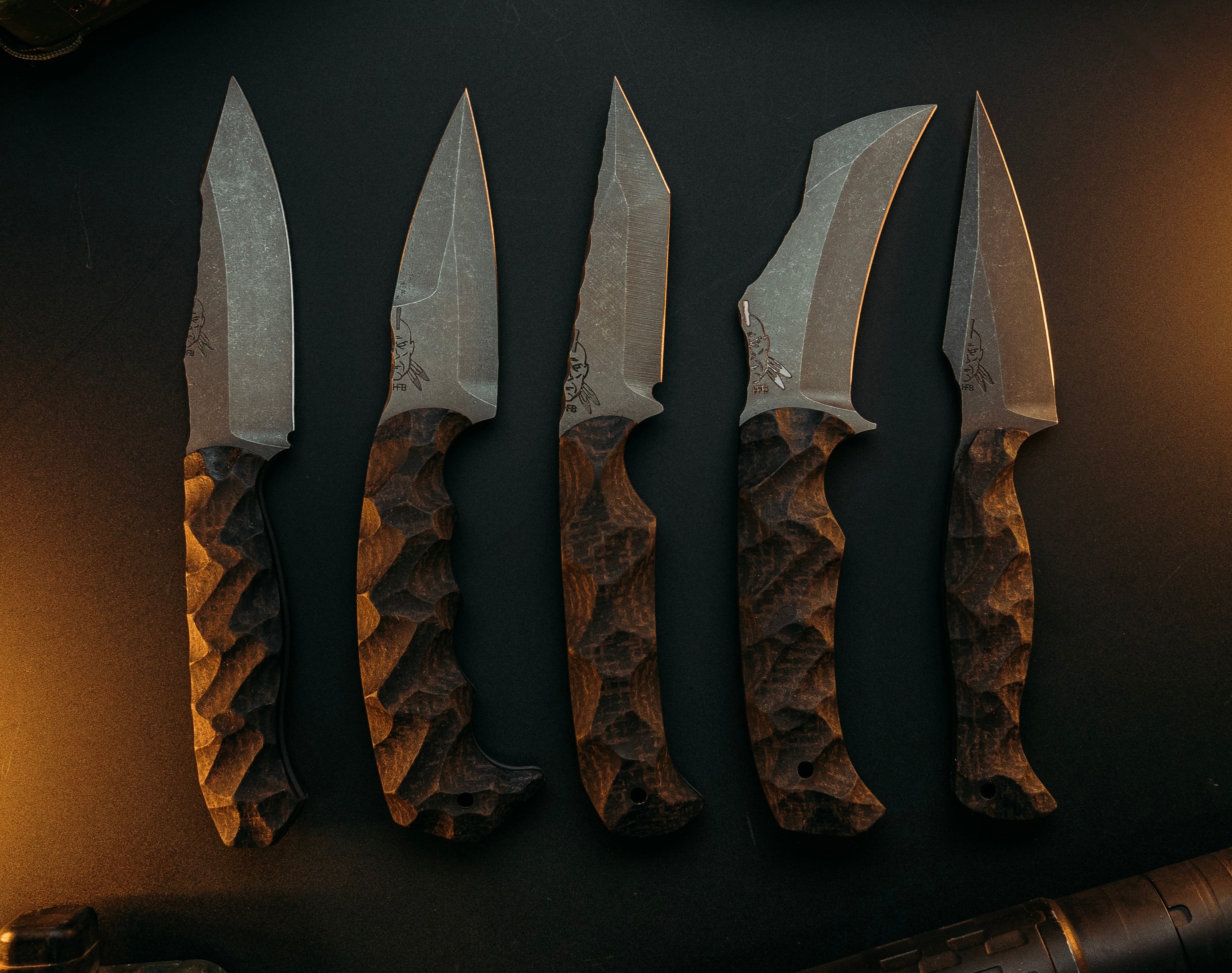 Tosahwi- Giraffe Bone, Black G10, Aluminum Grey G10 and Brass Pin