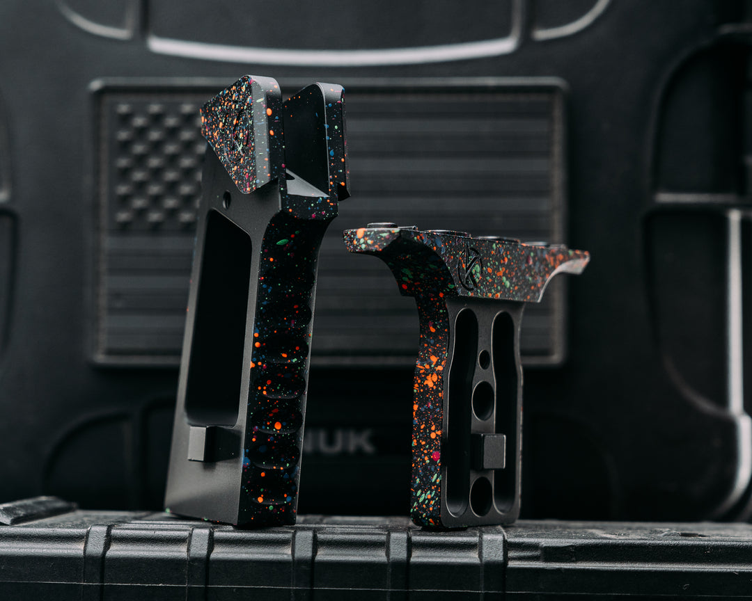 HFB x Kinetic AR Grip System Set (FRAMES ONLY) - 80's RAD Splatter Cerakote