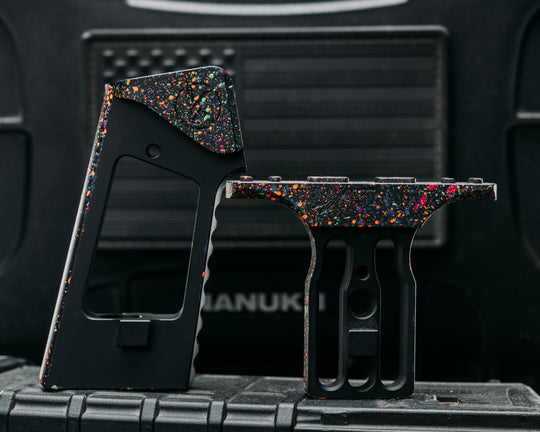 HFB x Kinetic AR Grip System Set (FRAMES ONLY) - 80's RAD Splatter Cerakote