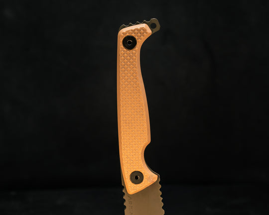 SHAW SHIV x HFB- Coyote Tan G10, OD Green Cerakote, Black Allen Bolts, Knurling Grip
