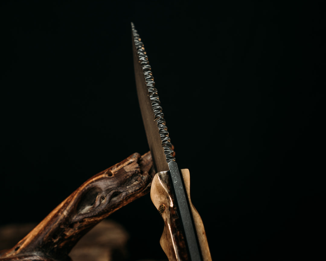 Nashi- Swordfish Bill, Mosaic Pins, Brass Lanyard Pin, Textured Grip, Old School Rock Worked Spine