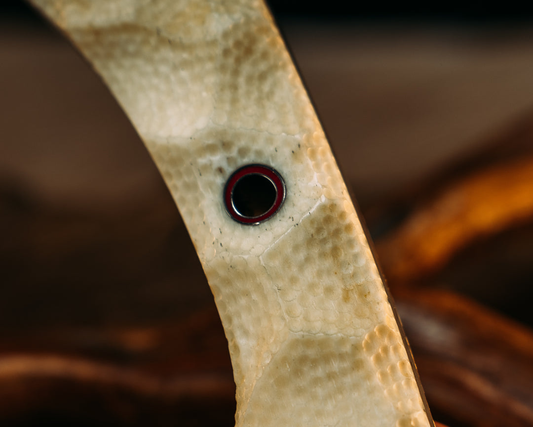 Storm Breaker- Giraffe Bone, Aluminum Red and Hollow Pins, Textured Stippled Grip