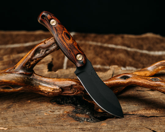Skinner Jr- Desert Ironwood, Armor Black Cerakote, Brass Allen Bolts, Smooth Grip