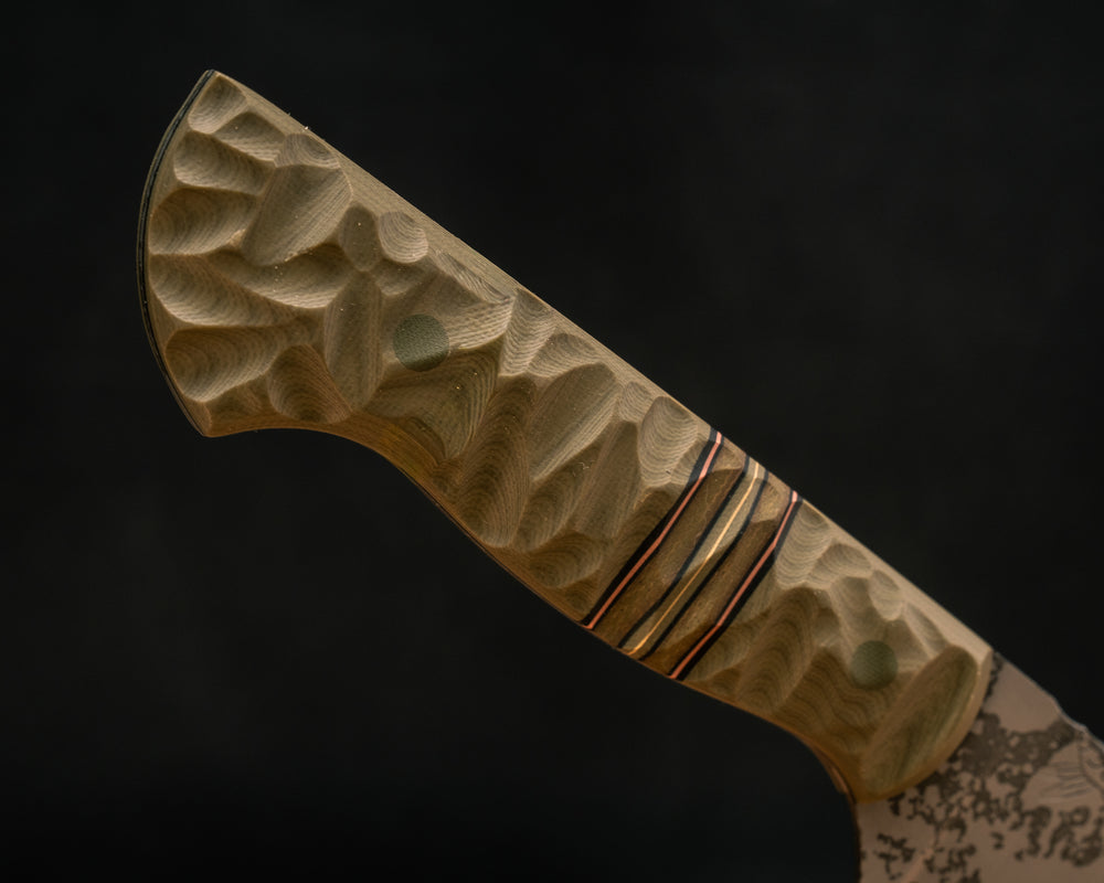 Large Filet- OD Green G10, Black G10, Copper OD Green Canvas Micarta and Brass Split, OD Green G10 Pins, Textured Grip