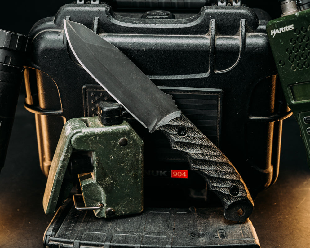 Disaster Breacher- Black Canvas Micarta, Allen Bolts, Textured Grip