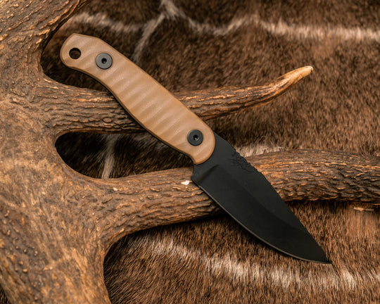 Feather Light- Ghost/Coyote G10, Armor Black Cerakote, Allen Bolts, Textured Grip