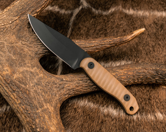 Feather Light- Ghost/Coyote G10, Armor Black Cerakote, Allen Bolts, Textured Grip