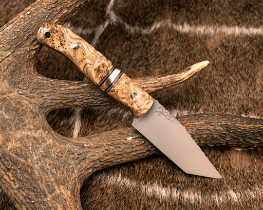 Modified Crow Jr- Black Ash, Black G10 and Coyote G10 and Bronze Pin Split, Mosaic Pins, Brass Lanyard Pin, Textured Grip