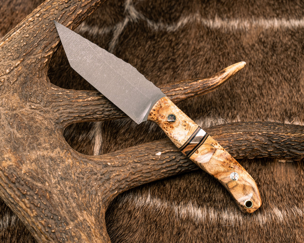 Modified Crow Jr- Black Ash, Black G10 and Coyote G10 and Bronze Pin Split, Mosaic Pins, Brass Lanyard Pin, Textured Grip