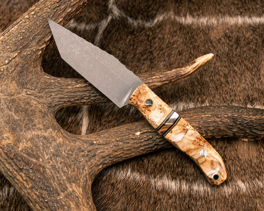 Modified Crow Jr- Black Ash, Black G10 and Coyote G10 and Bronze Pin Split, Mosaic Pins, Brass Lanyard Pin, Textured Grip