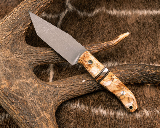 Modified Crow Jr- Black Ash, Black G10 and Coyote G10 and Bronze Pin Split, Mosaic Pins, Brass Lanyard Pin, Textured Grip