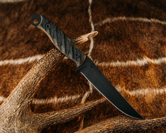 Crow Breakdown - Black/OD Green Canvas Micarta, Armor Black Cerakote, Allen Bolts, Textured Grip