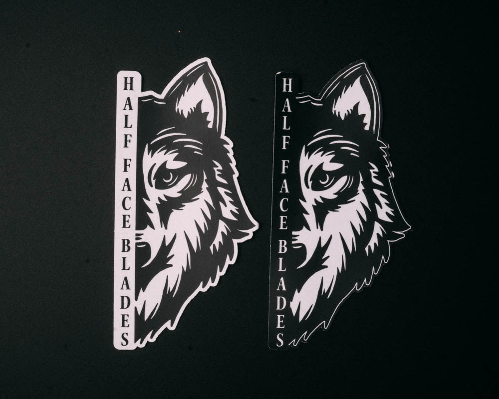 Half Face Blades Wolf sticker