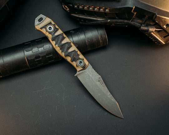 Field Knife Jr- OD Green and Black G10, Allen Bolts, Chaos Grip