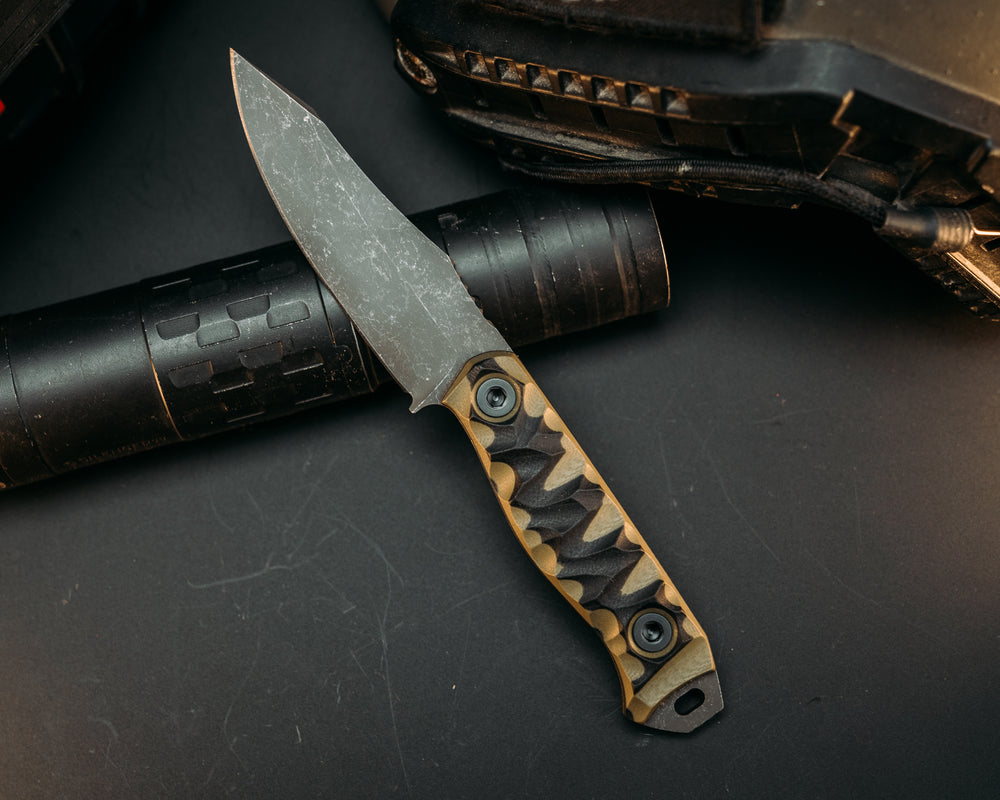 Field Knife Jr- OD Green and Black G10, Allen Bolts, Chaos Grip