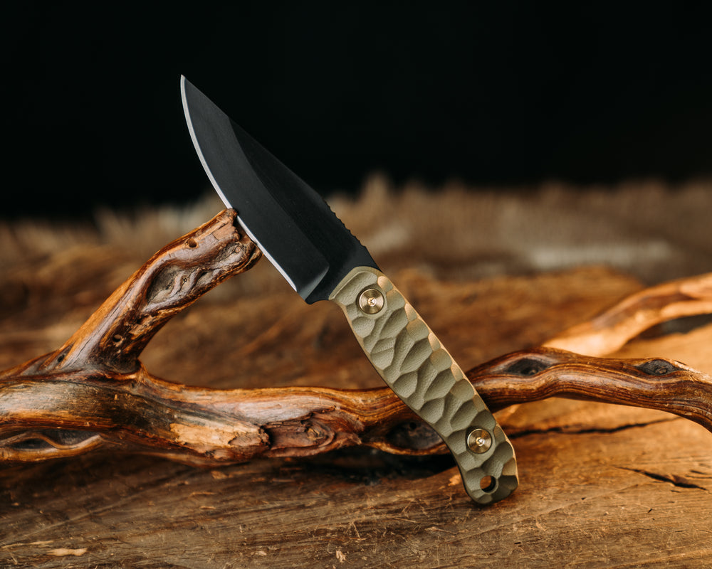 Feather Light - OD Green G10, Armor Black Cerakote, Brass Allen Bolts, Textured Grip