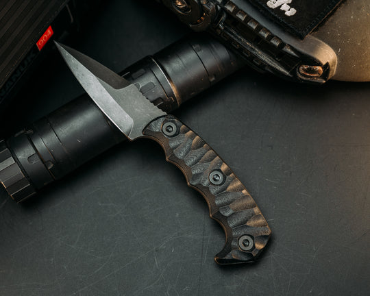 3" HUMINT - Black G10, Allen Bolts, Chaos Grip.