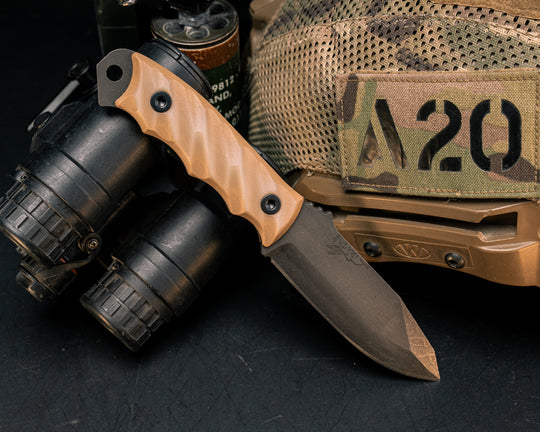 Disaster Jr- Ghost/Coyote G10, Allen Bolts, Textured Grip