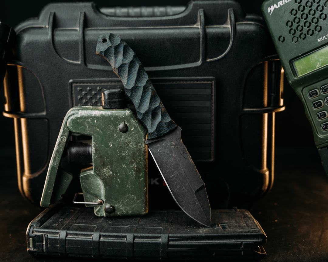 Disaster Cub Gen 3 - Blue & Balck Cnavas MIcarta, CF Pins, Textured Grip