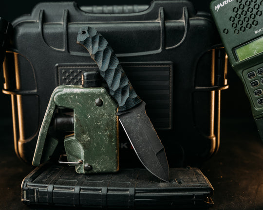 Disaster Cub Gen 3 - Blue & Balck Cnavas MIcarta, CF Pins, Textured Grip