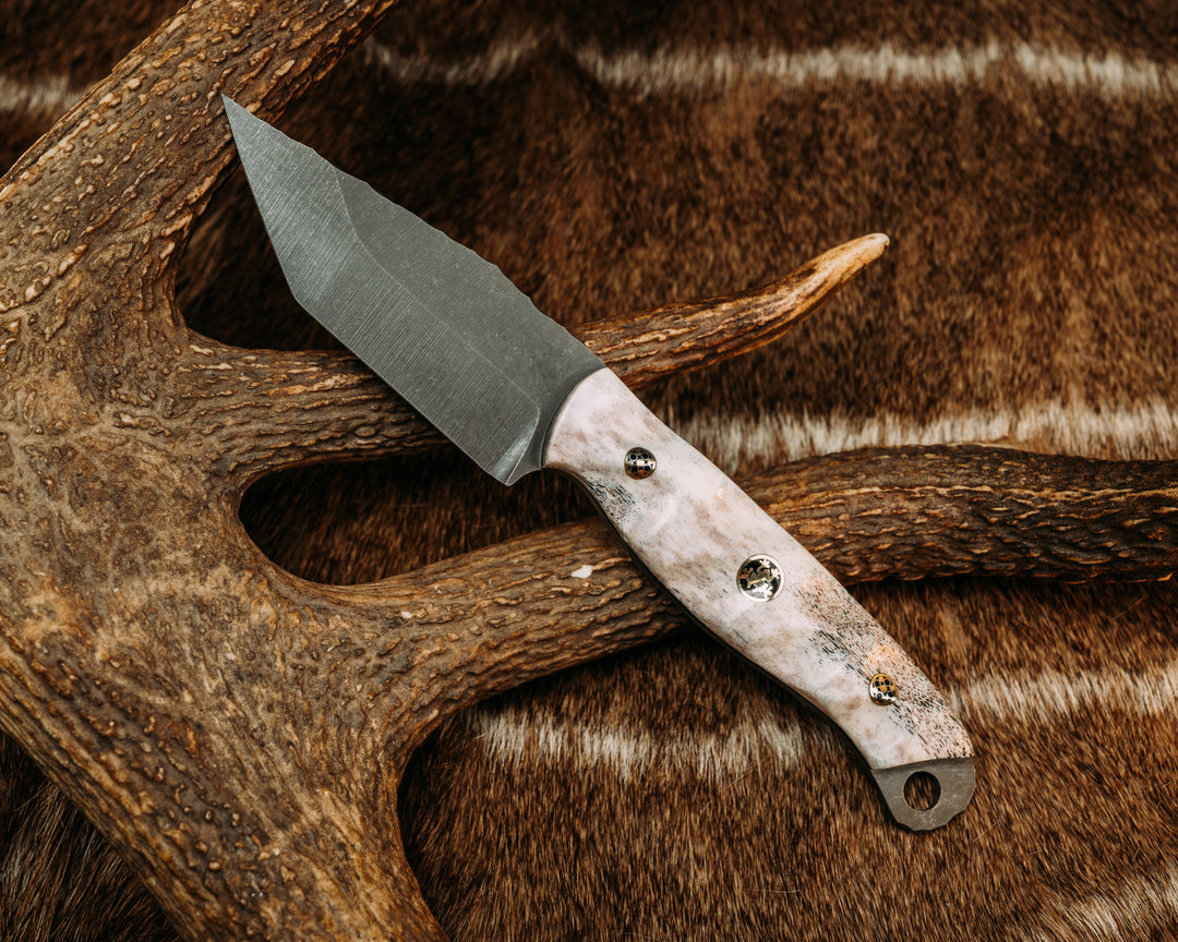 Modified Crow Jr- CO Elk Antler, Mosaic Pins, Textured Grip