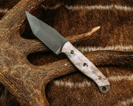 Modified Crow Jr- CO Elk Antler, Mosaic Pins, Textured Grip