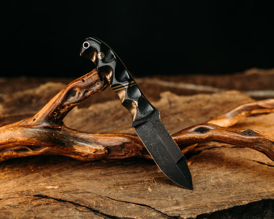 Disaster Cub Gen 3 - Weaved Carbon Fiber, Brass & Black G10 Pin Split, Bison Horn, Mosaic PIns, Brass Lanyard Pin, Textured Grip.