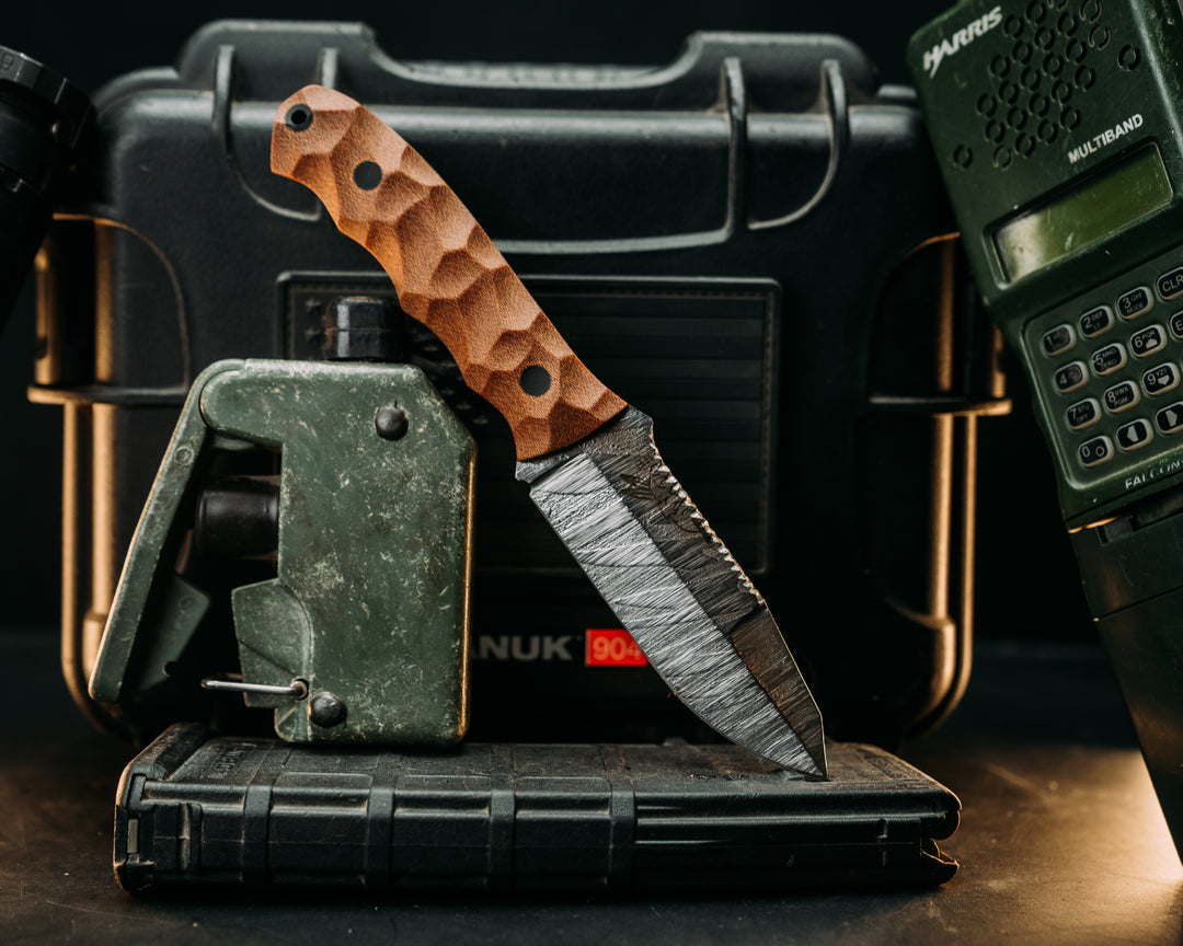Disaster Jr Gen 3 (.21") -  West House Vintage Micarta, CF Pins, Chaos Grip.