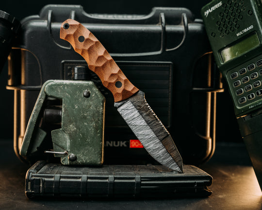 Disaster Jr Gen 3 (.21") -  West House Vintage Micarta, CF Pins, Chaos Grip.