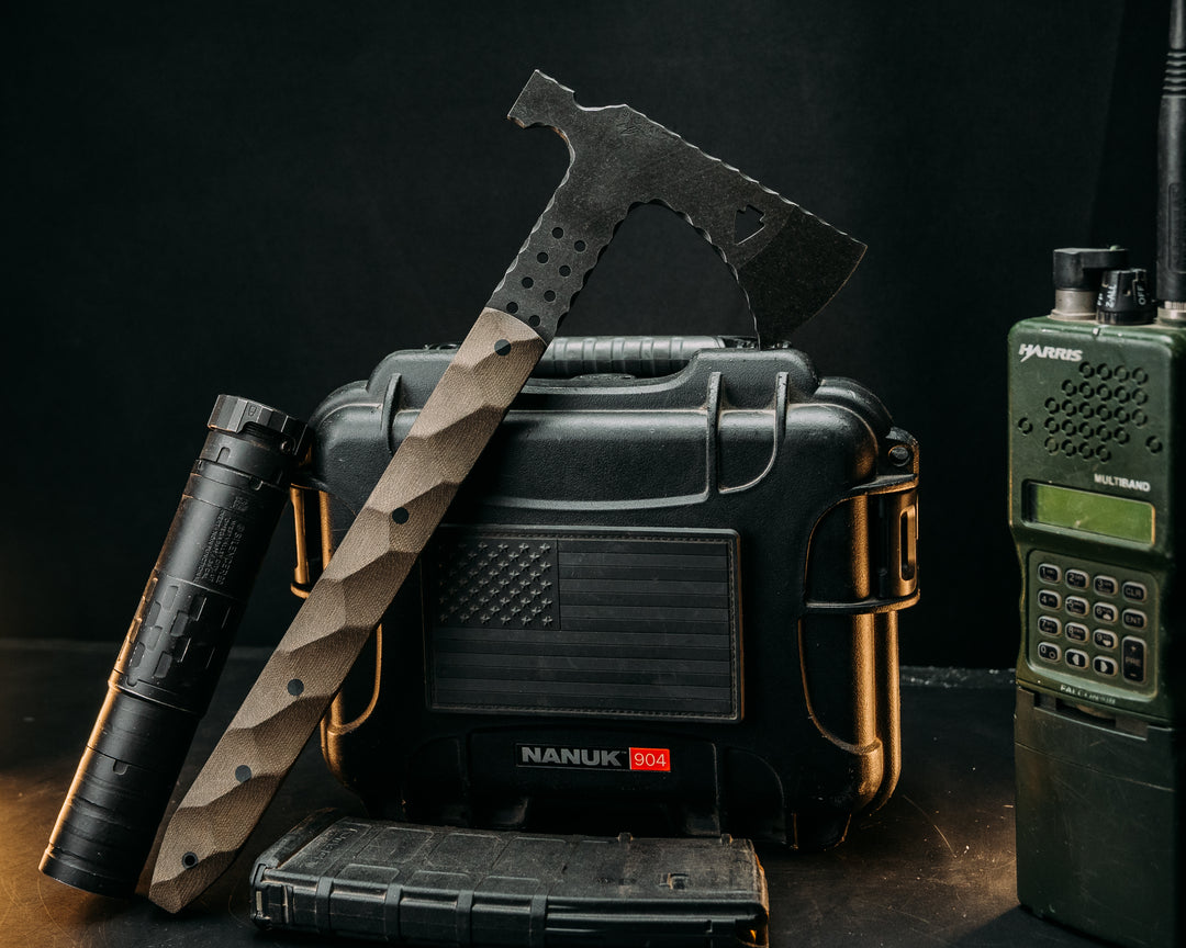 Arrowhead Hawk- OD Green Canvas Micarta, CF Pins, Textured Grip