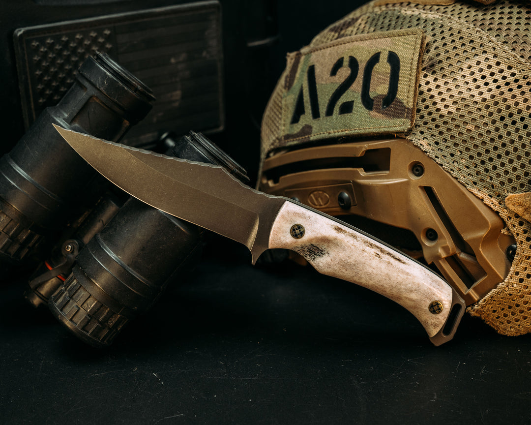 Tosahwi- CO Elk Antler, Mosaic Pins, Textured Grip